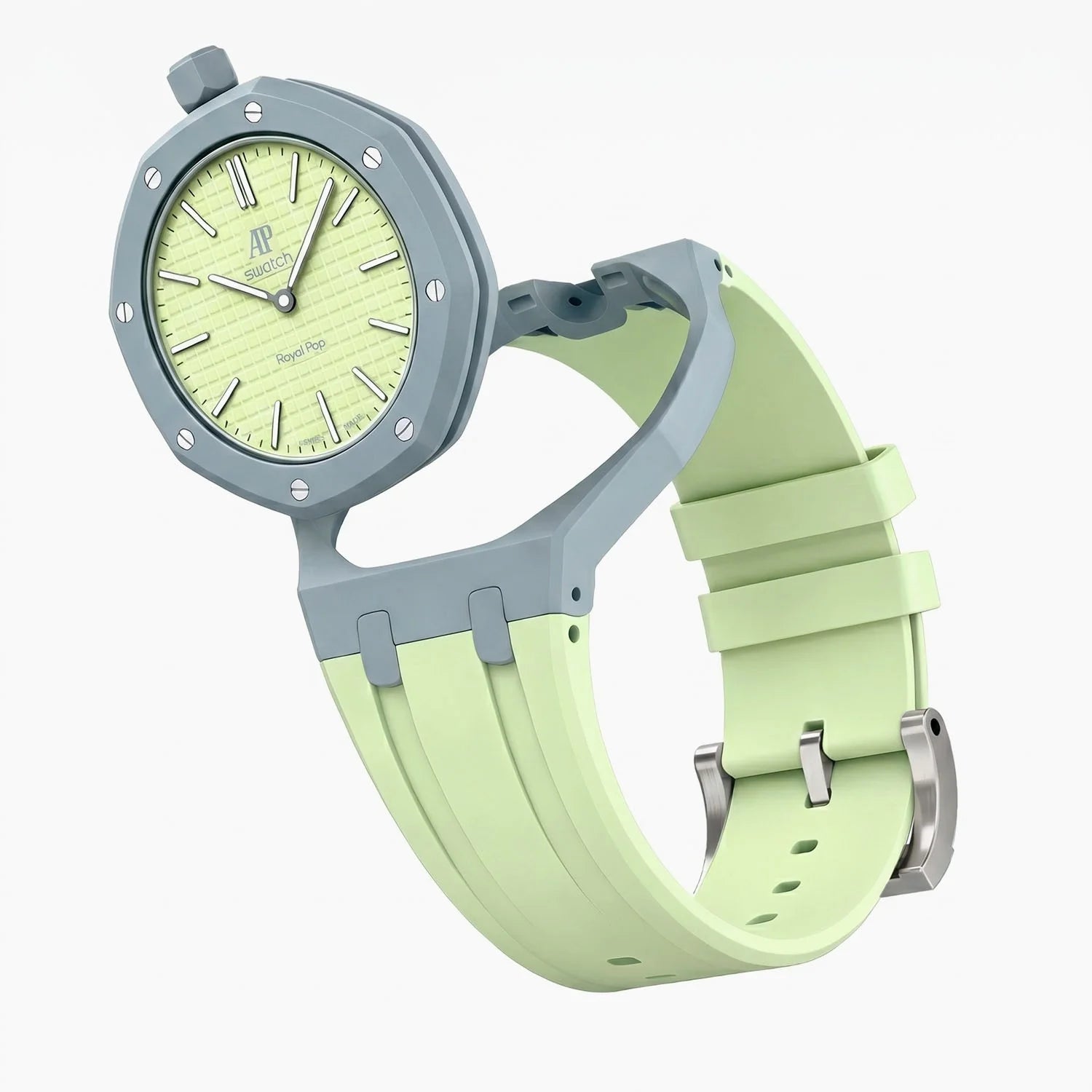 Blaue Atch Swatch x AP Royal Pop Rubber Case-Strap