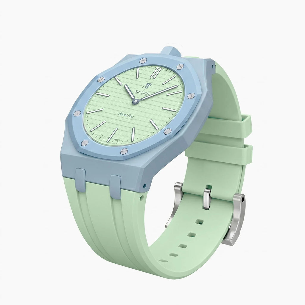 Blaue Atch Swatch x AP Royal Pop Rubber Case-Strap