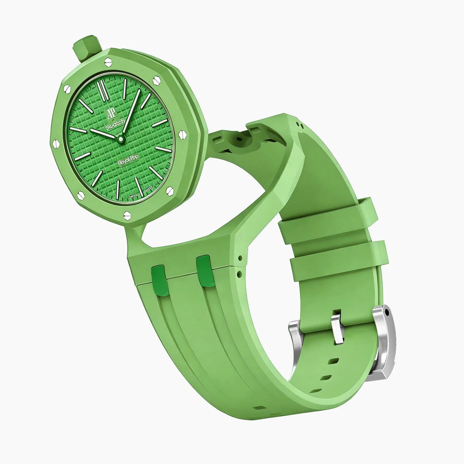 Green Eight Swatch x AP Royal Pop Rubber Case-Strap