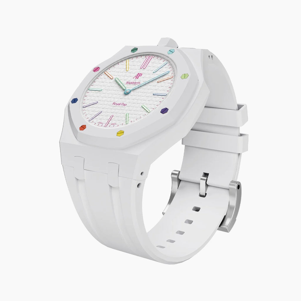 Huit Blanc Swatch x AP Royal Pop Rubber Case-Strap