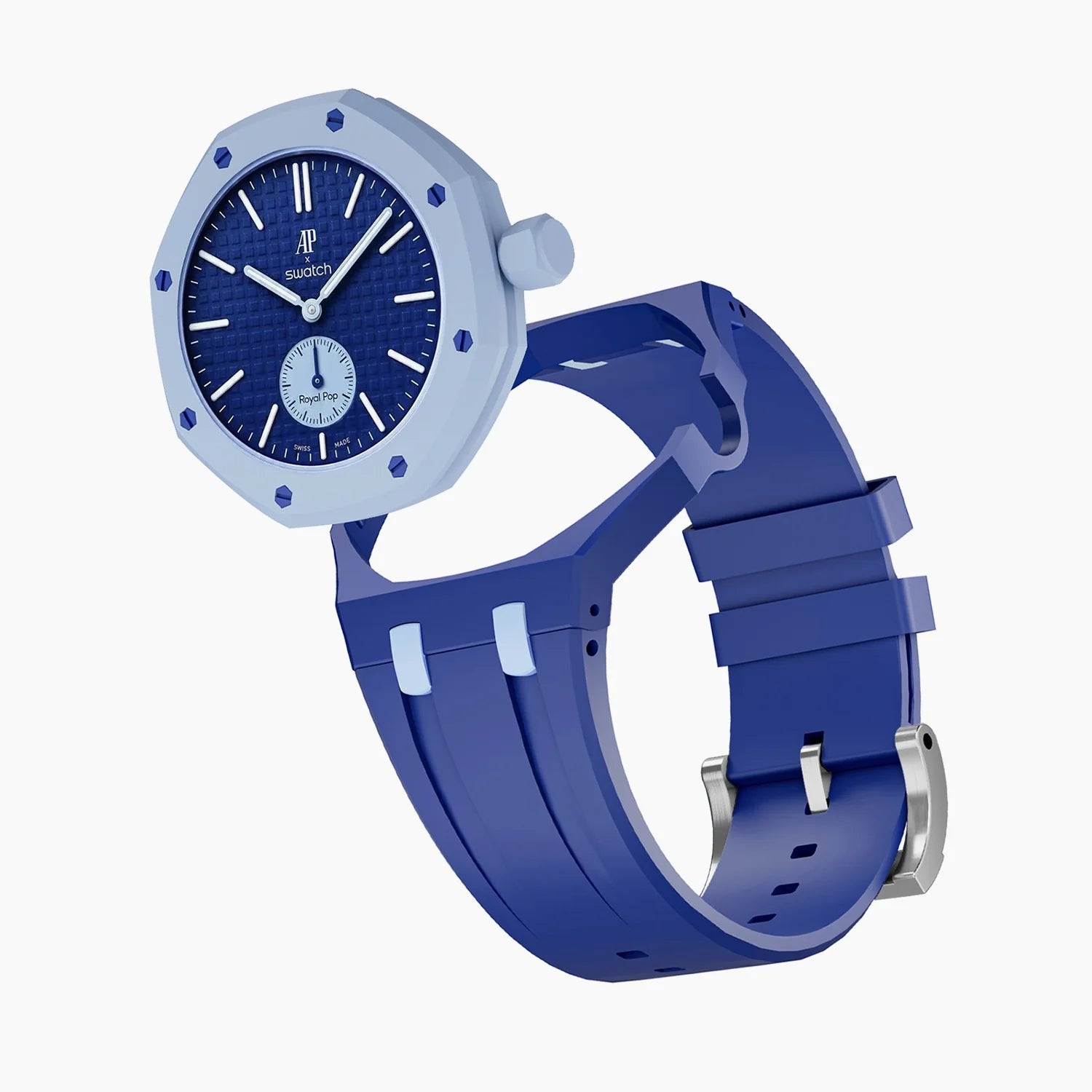 Lan ba Swatch x AP Royal Pop Rubber Case-Strap