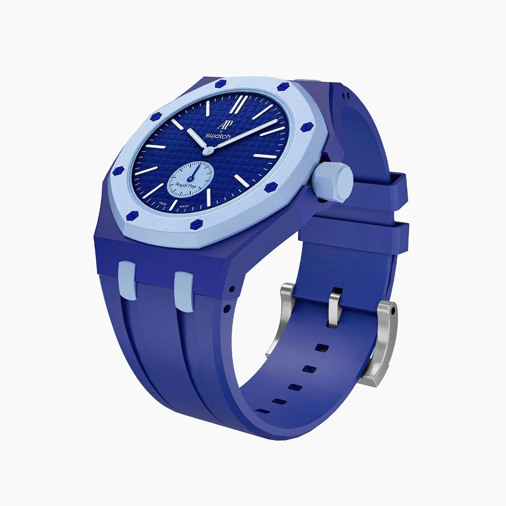 Lan ba Swatch x AP Royal Pop Rubber Case-Strap