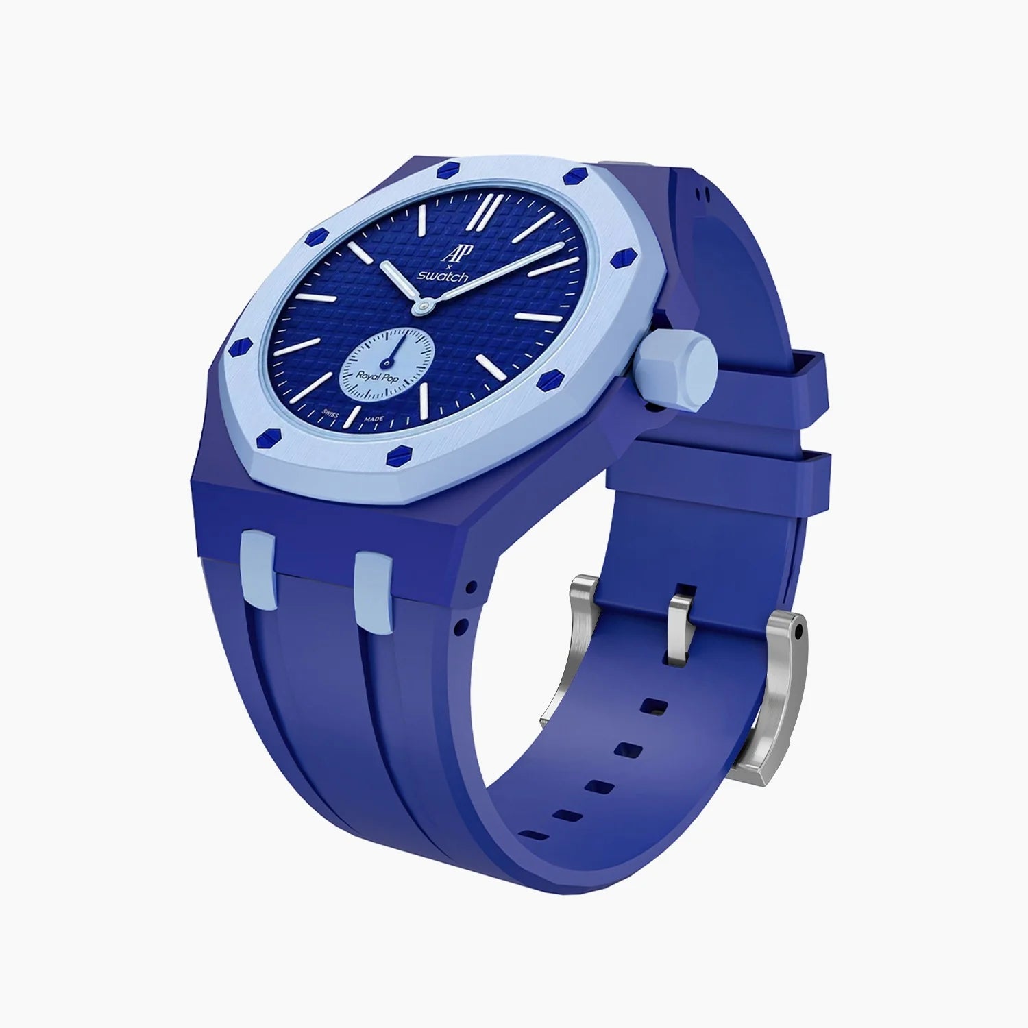 Lan ba Swatch x AP Royal Pop Rubber Case-Strap